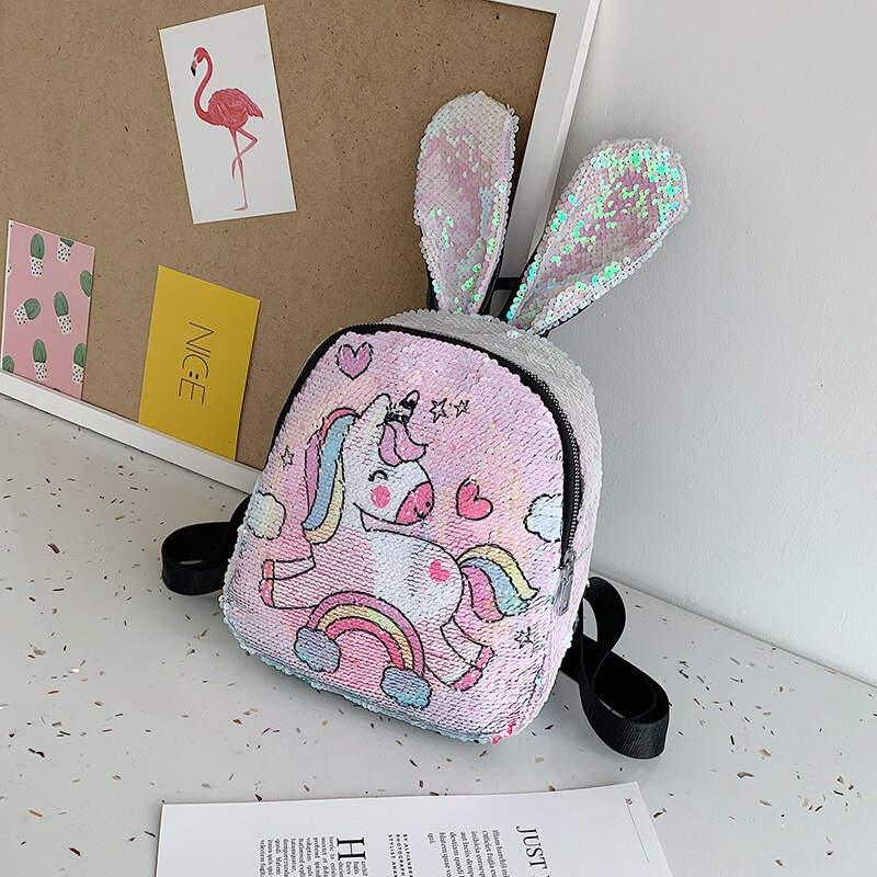 Variable farbe Pailletten Einhorn Rucksack mädchen holographische schule tasche glänzende student kleine rucksack kinder daypack Mochila: 1