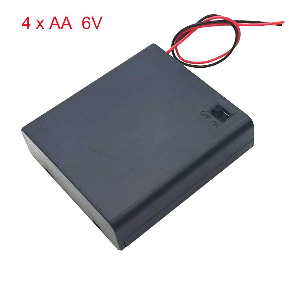 DIY 1/2/3/4 Slot AA Battery Holder Box Case AA Battery Holder Box Case With Switch: 4 AA