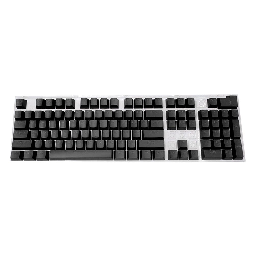 104pcs ABS Mechanical Keyboard Keycaps Set OEM Backlit Multi Color Ergonomic Blank Keycaps for 61/87/104 Key Cherry MX Keycap: black