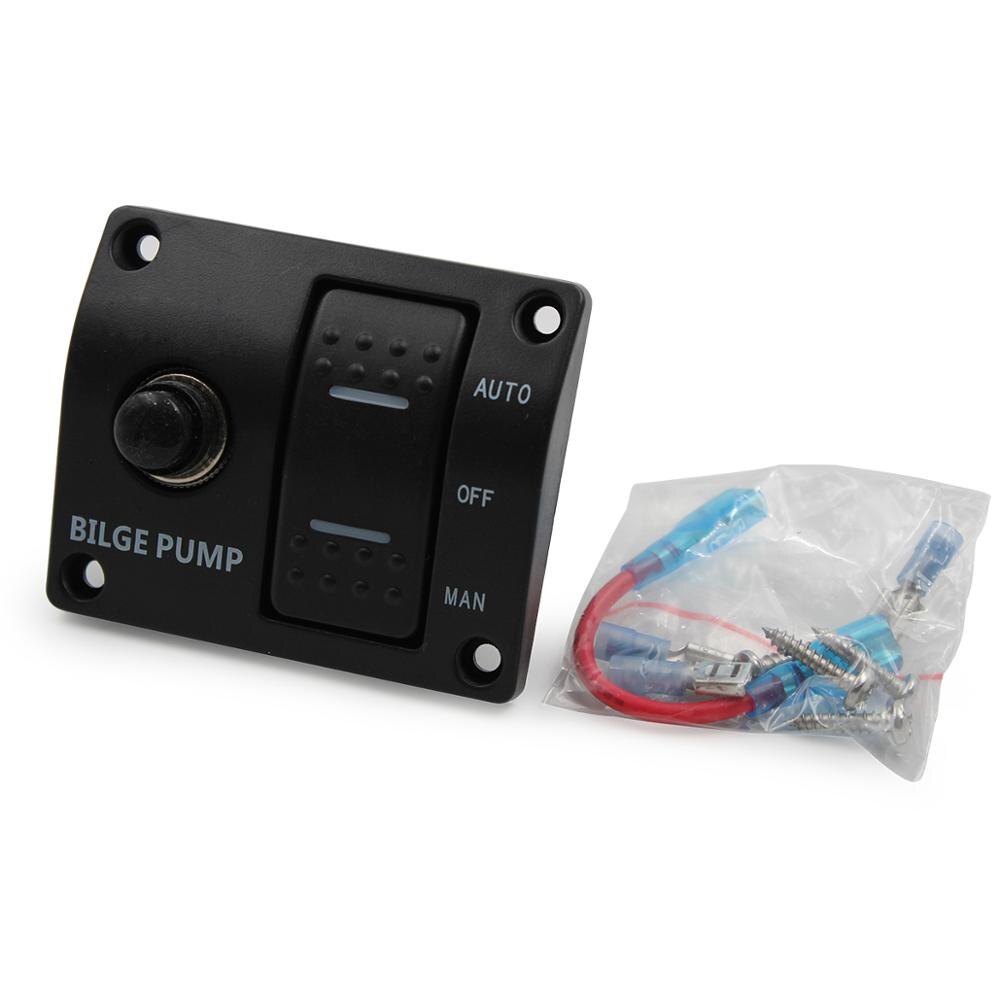 12V&24V 3-WAY SWITCH PANEL FOR BILGE PUMP Bilge pump control switch marine panel switch automatic pump control switch