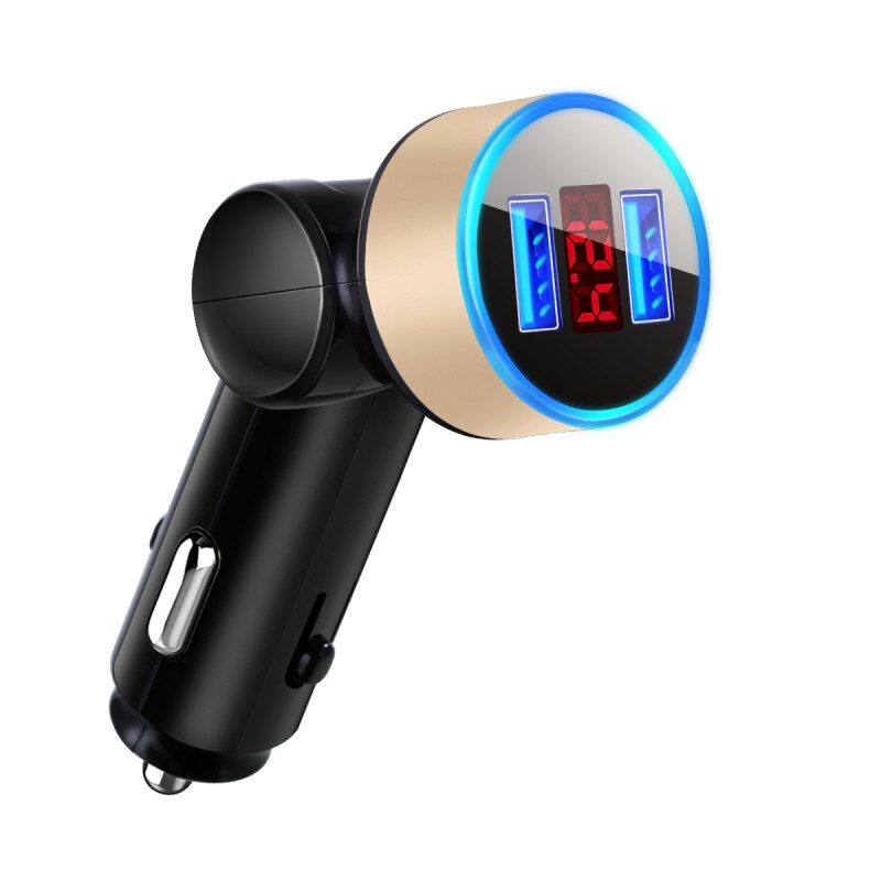 2 Usb Autolader Digitale Display Sigarettenaansteker Opladen Adapter Voertuig Verlichting Converter Micro Usb C Type C Kabel TXTB1: 05