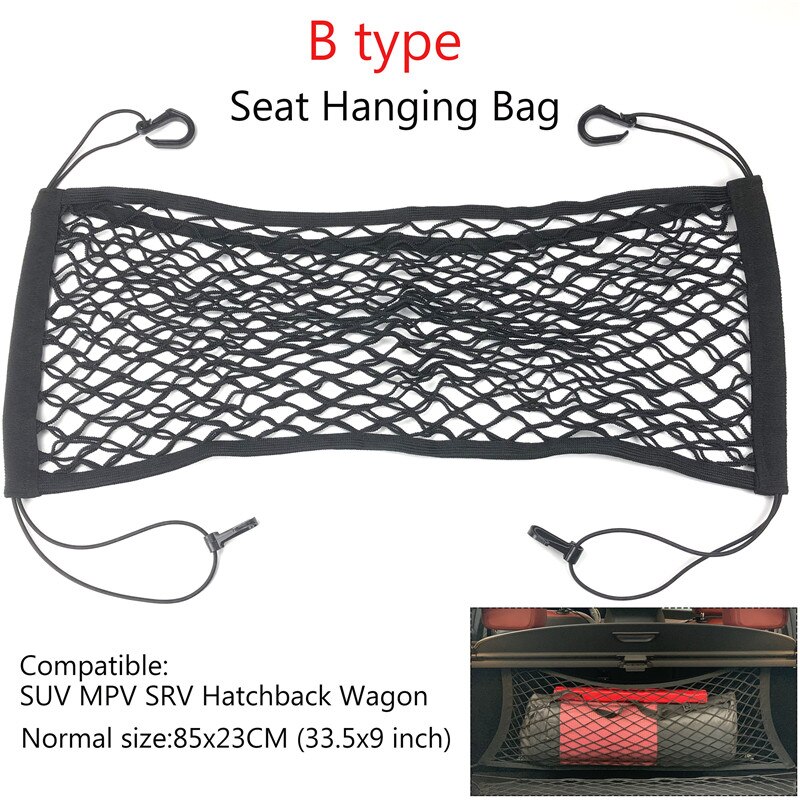 Car Rear Cargo Trunk Storage Organizer Net For Porsche 911 918 Cayenne Macan Panamera Cayman Carrera Boxster: B type 85x23CM