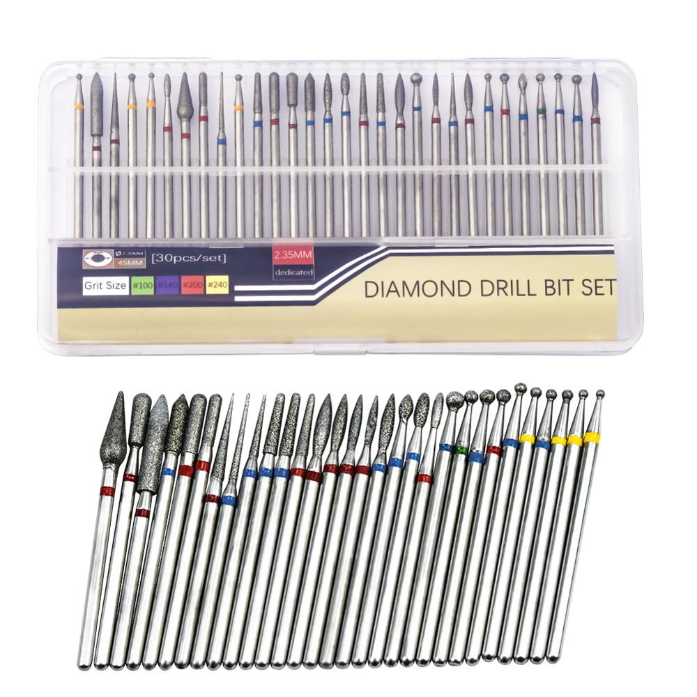 Nail Drill Bits Set Frees Bit Elektrische Manicure Pedicure Machine Elektrische Boor Accessoires Nail Gereedschap: 30pcs drill bits set