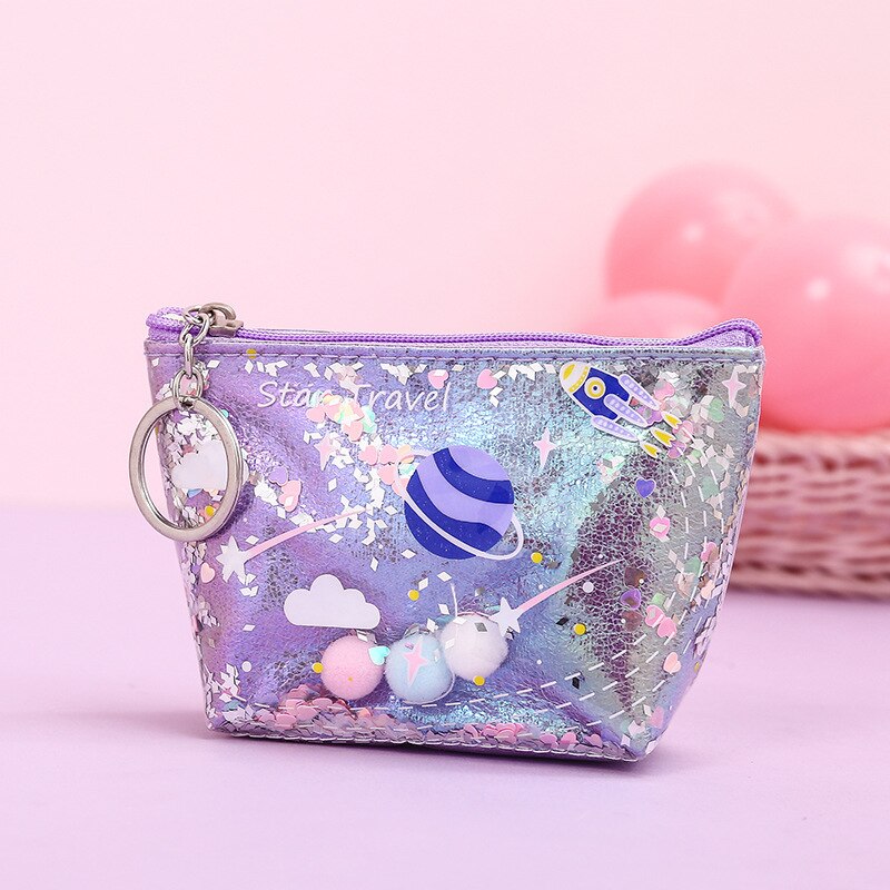 Star Pencil Case Glitter Large Capacity Pencilcase School Pen Makeup Case Supplies Pencil Bag School Box Pencil Pouch Stationery: small Purple