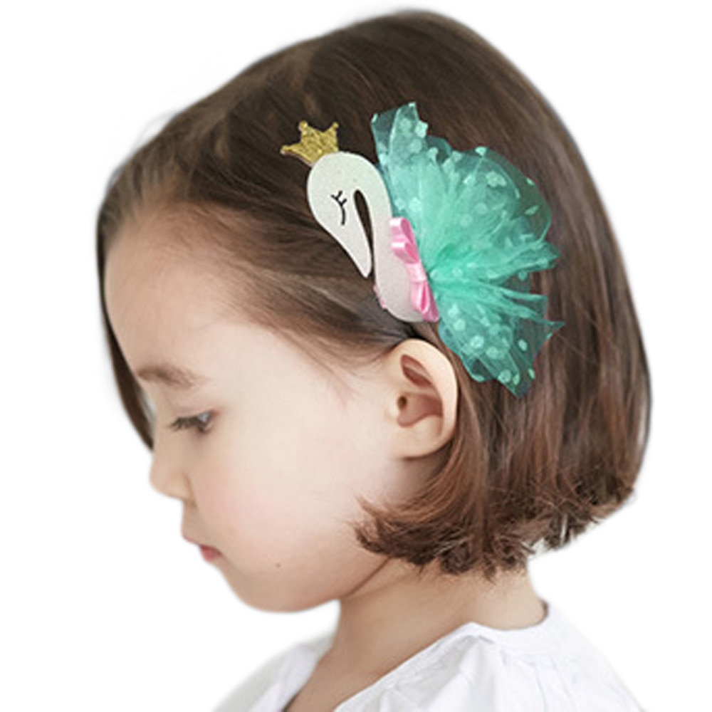 Baby Products Children Lace Swan Baby Hair Clip Hair Accessories Girl Cute Soft Headdress Newborn Pure Color Headdress