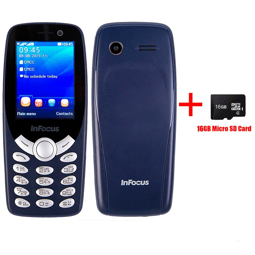 InFocus IF9012 tastiera Russa del telefono mobile da 2.4 pollici gsm 1800mAh premere il pulsante a buon mercato sbloccato Dual sim torcia cellulare: Russian keyboard / Blue Add 16GB card