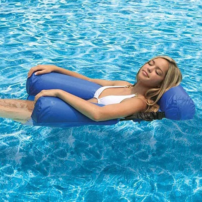 Hammock Inflatable Pool Float Multi-Purpose Summer Swimming Pools Water Chair 63HE