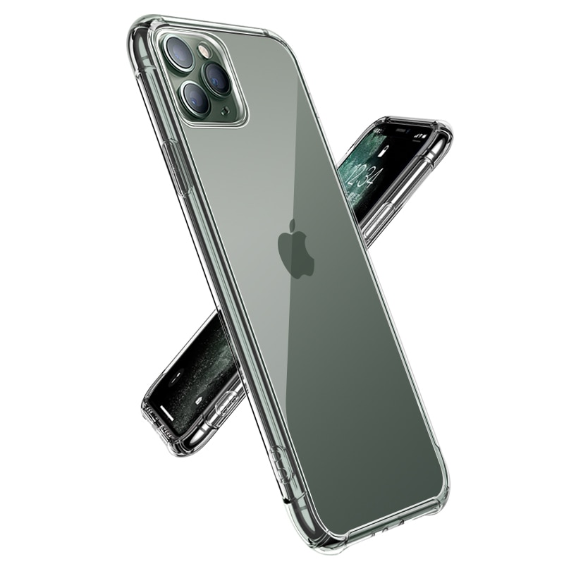 Fundas de teléfono de silicona de lujo a prueba de golpes para iPhone 11 Pro X XR XS MAX 6 7 8 Plus 11 funda transparente protección trasera