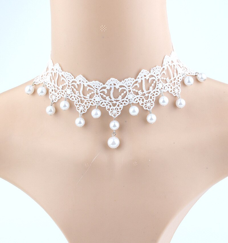 gothique victorien cristal gland tatouage collier ras du cou noir dentelle collier ras du cou Vintage femmes bijoux de mariage