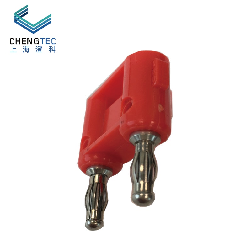 Double prise banane 4MM, double prise banane, prise court-circuit rouge