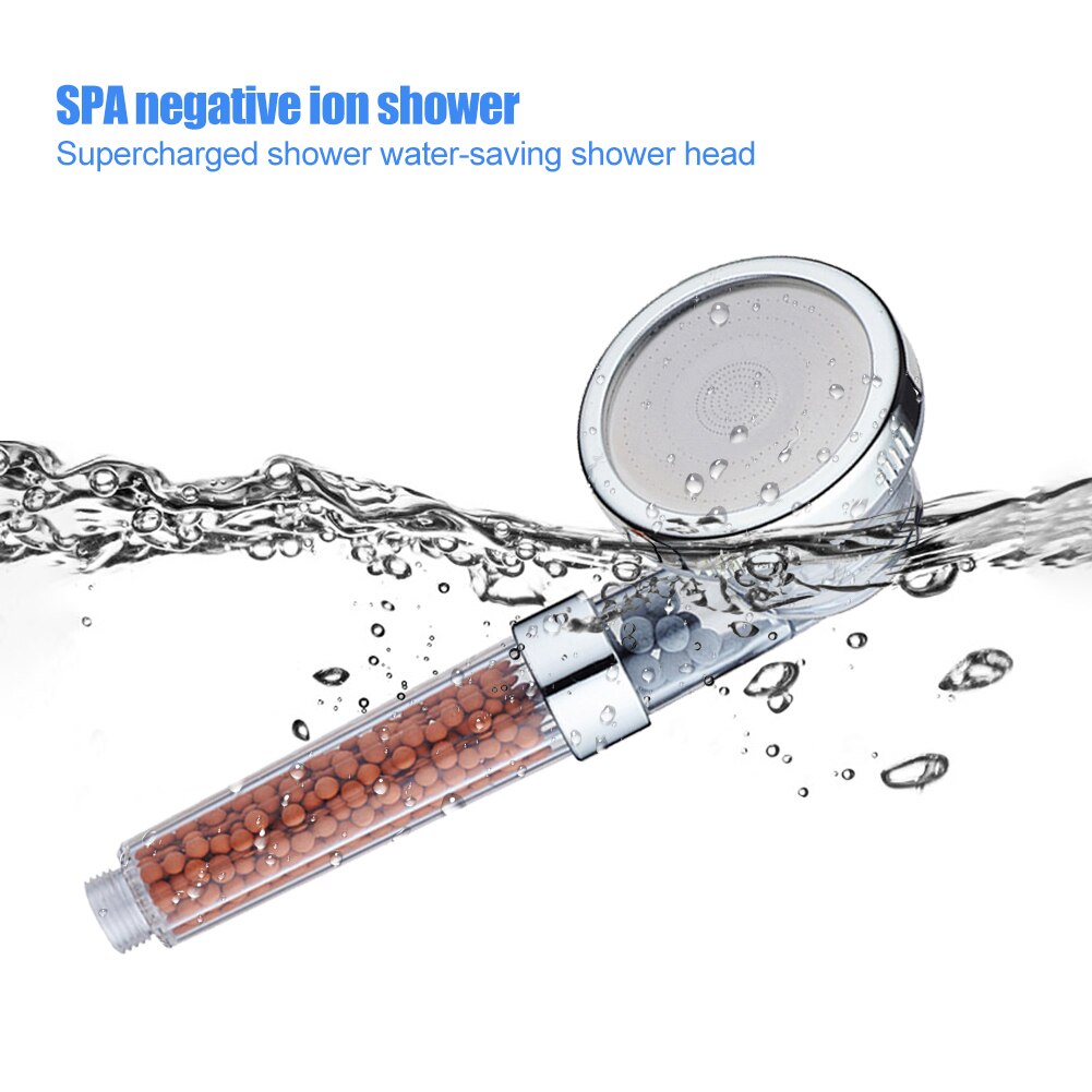 3 Modus Douchekop Hoge Druk Verhogen Waterbesparende Filter Ballen Kralen Utility Hoofd Met Negatieve Ionen Geactiveerd