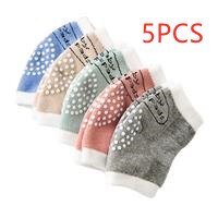 5 Pcs Baby Elleboog Pads Gezuiverd Katoen Mesh Ademend Baby Peuter Kruipen Anti-Slip Wit Dot Knie-Beschermende pad 5 Kleuren: Default Title