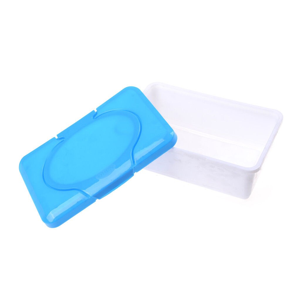 Plastic Dry Wet Tissue Box Case Baby Wipes Press Pop-up Home Tissue Holder Accessories Pink blue colors 1PCS