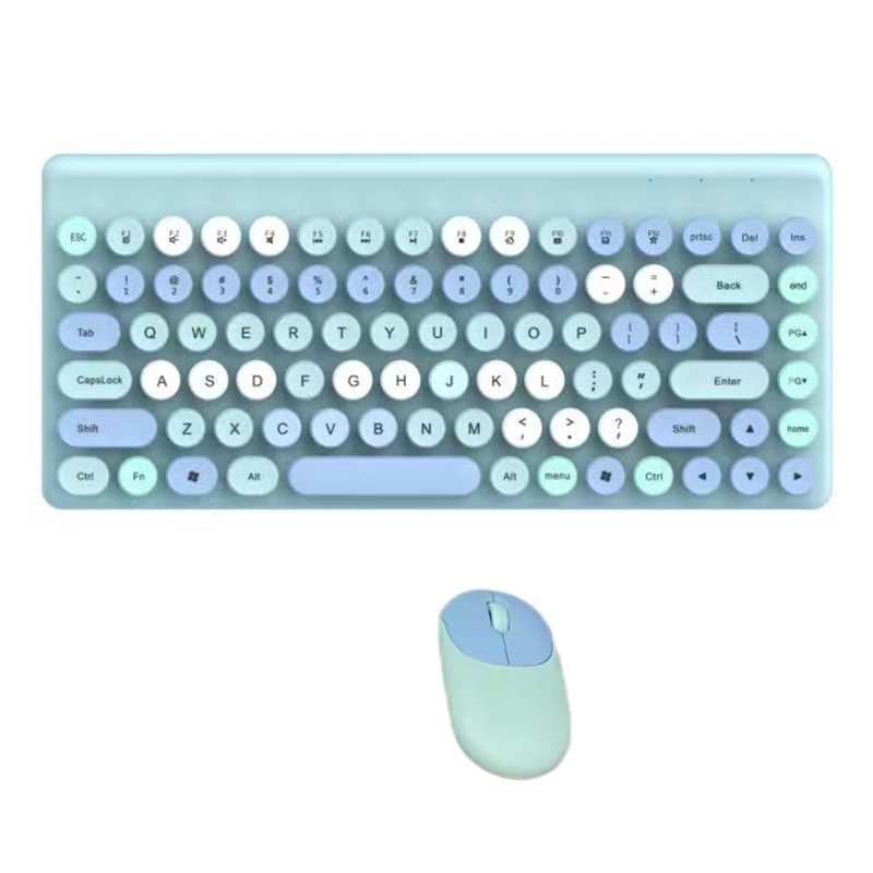 Juego de teclado inalámbrico Mini de 86 teclas, teclas redondas Retro, ergonómico, Compatible con PC, ordenador portátil, F92A