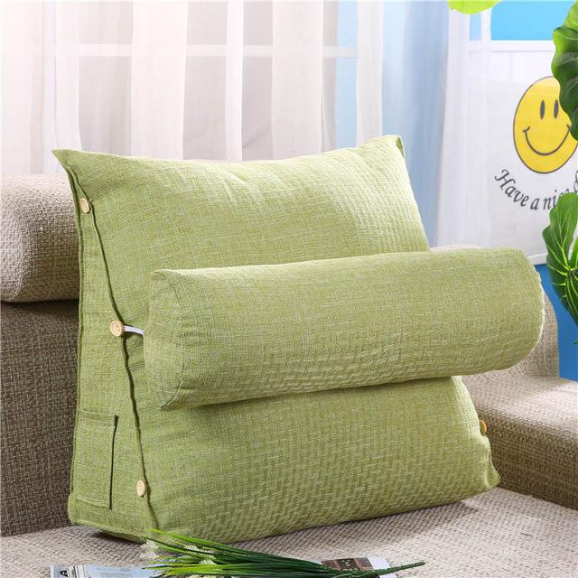 Cojín Lumbar para sofá, almohada de respaldo para cama, silla de oficina, soporte de cintura, tumbona, TV, lectura, decoración del hogar: green B