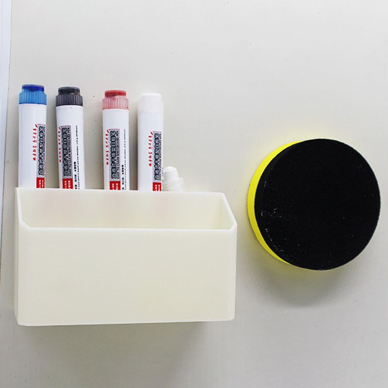 Magnetic Whiteboard Marker Pencil Pen Holder Organizer School Office Storage Box U4LD