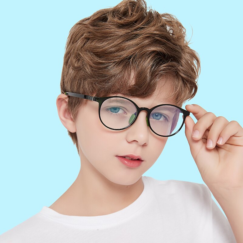Enfants lunettes pour la vue 5-12 ans avec sangle Anti lumière bleue myopie Prescription lunettes ordinateur enfants lunettes TR90 rétro
