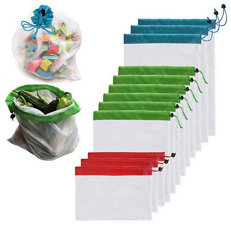 Reusable Mesh Produce Bag Eco Friendly Bags For Grocery Shopping Fruit Vegetable Toys Storage Bags