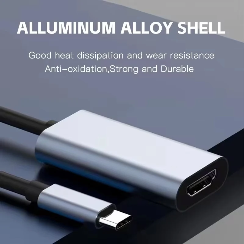 Adaptateur USB Type-C vers HDMI 4K, USB 3.1 mâle vers HDTV femelle, câble convertisseur pour ordinateur portable, tablette, TV, MacPle