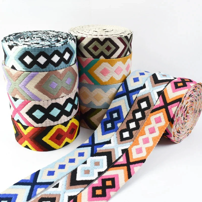 2 meter 38mm meetee polyester jacquardvävband ryggsäcksrem bälte kläder bindningstejp sytillbehör