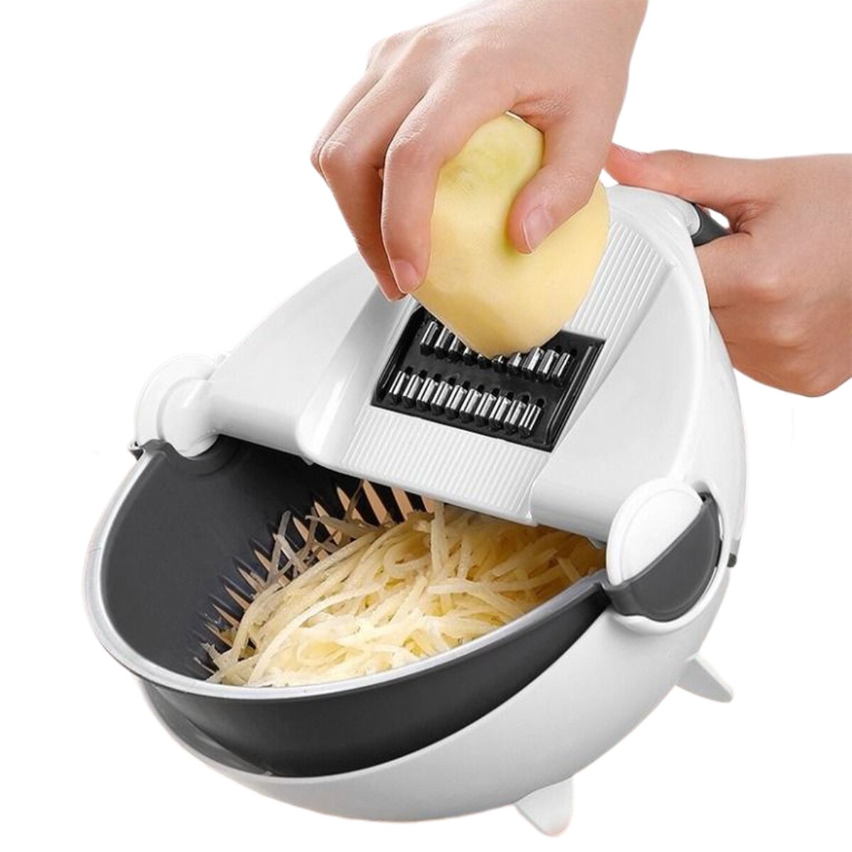 9 In 1 Multifunctionele Roterende Groente Cutter Met Afvoer Mand Groenten Chopper Veggie Shredder Rasp Draagbare Slicer