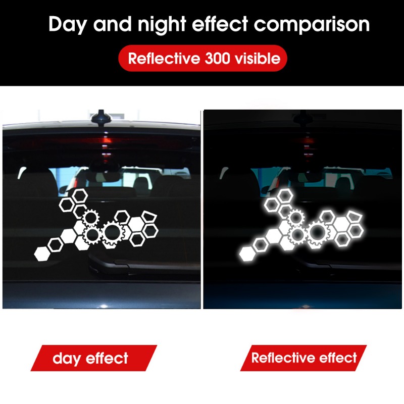 Auto Reflecterende Body Stickers Honingraat Vorm Zeshoekige Stickers Motorfiets Veiligheid Reflecterende Waarschuwingsstickers Auto Decoratie