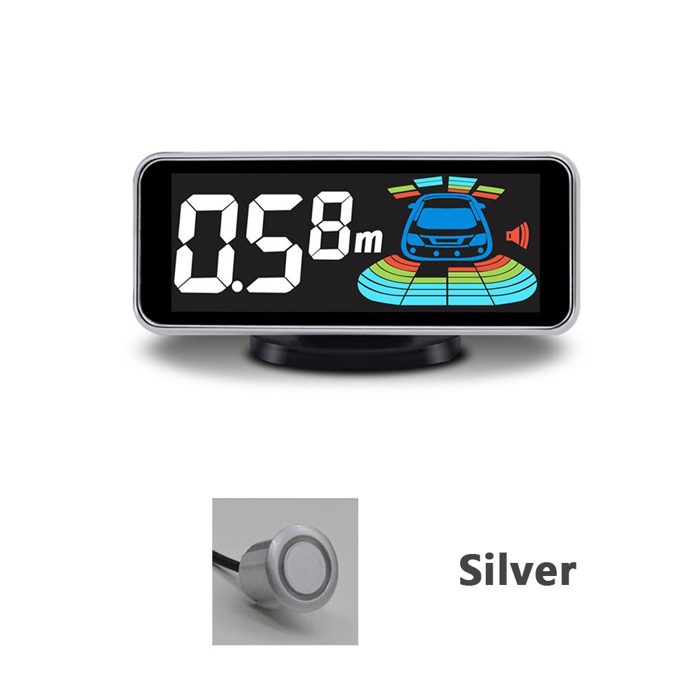 8 Car probes Parking Electromagnetic Sensor Motion Backlight Car Electronics Auto Blind Spot Detector Kit Voice Buzzer: Silver / 8-probe radar