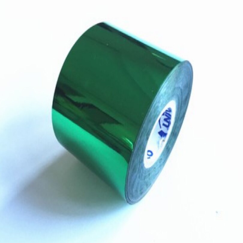 Bred 5cm folie printer stempling folie til varmepressemaskine gylden sølv rød grøn blå hvid blå sort: Grøn