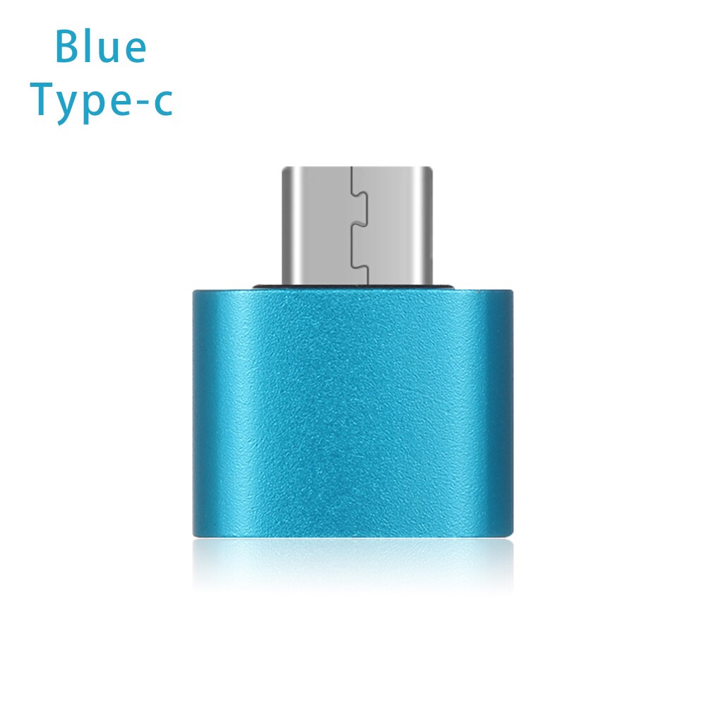 4pcs Metallo USB-C 3.1 Tipo C a USB 3.0 Maschio a femmina OTG Adattatore del Convertitore per Gli Smartphone Android otg adattatore accessori: blue