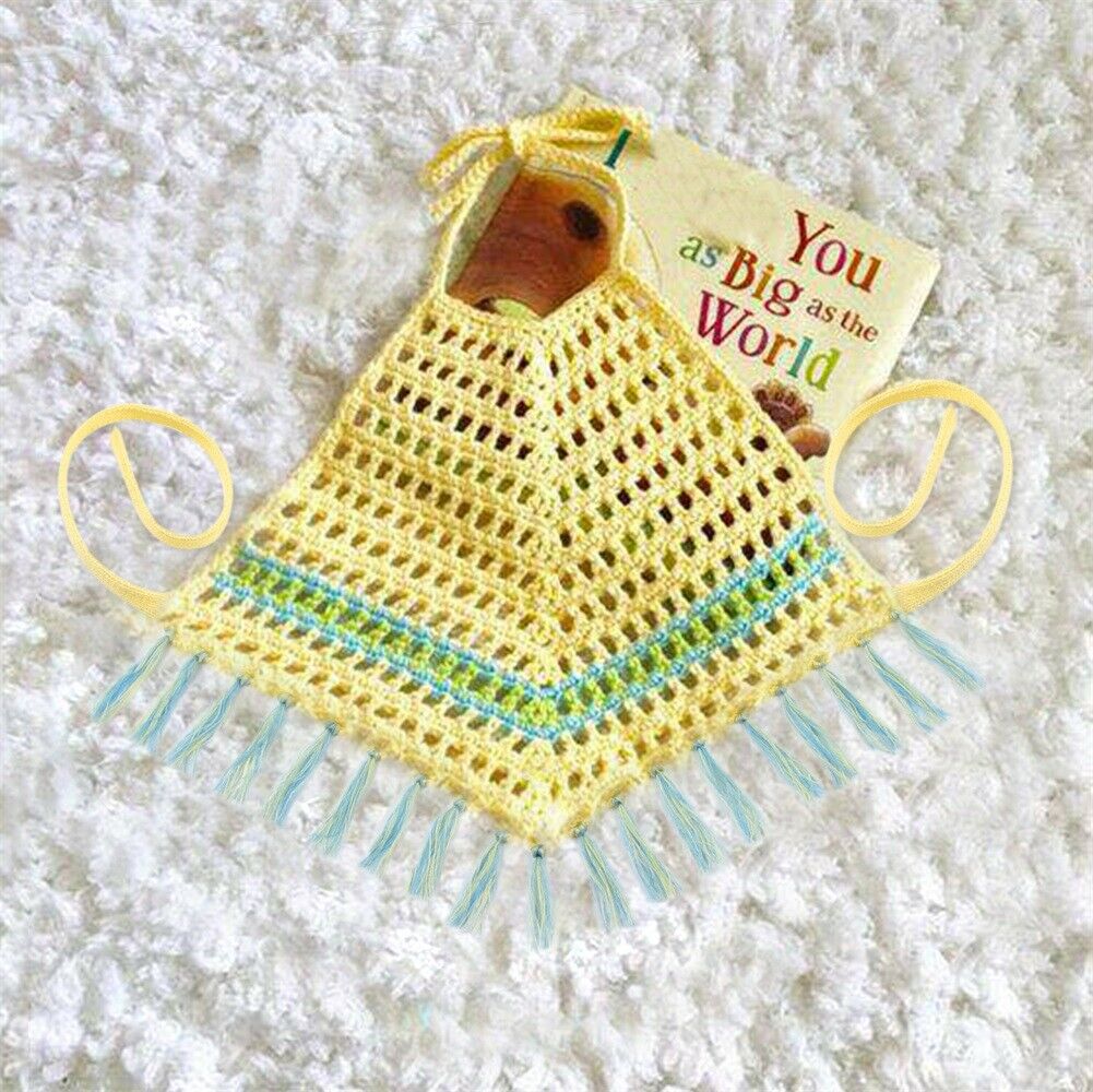Novo infantil da criança da menina do bebê verão crochet topos bebê tecelagem avental retalhos macacão playsuit bonito roupas de moda: Yellow / 12 m