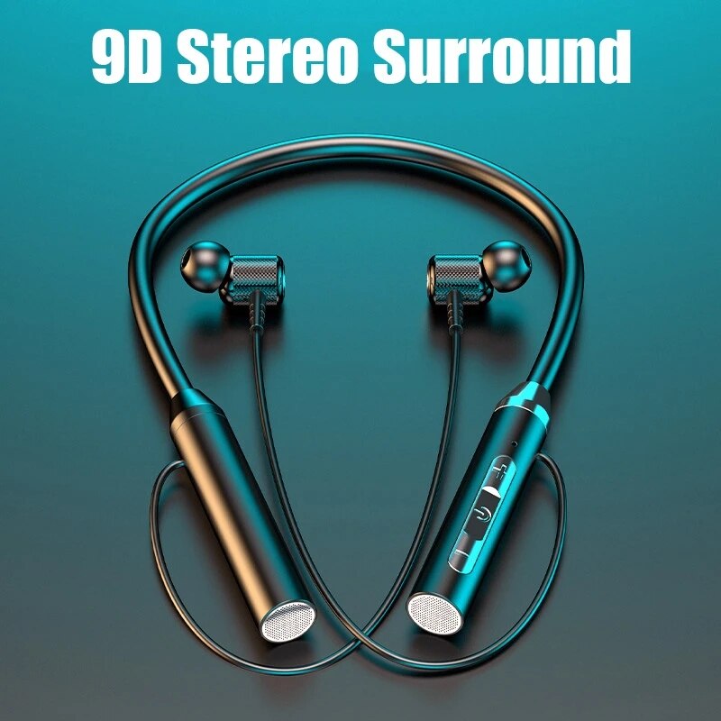 Drahtlose Kopfhörer Bluetooth 5,0 Nacken büGel Kopfhörer Silikon Hifi 9d Stereo Sport Headset Halfter wasserdichte magnetische Ohrhörer
