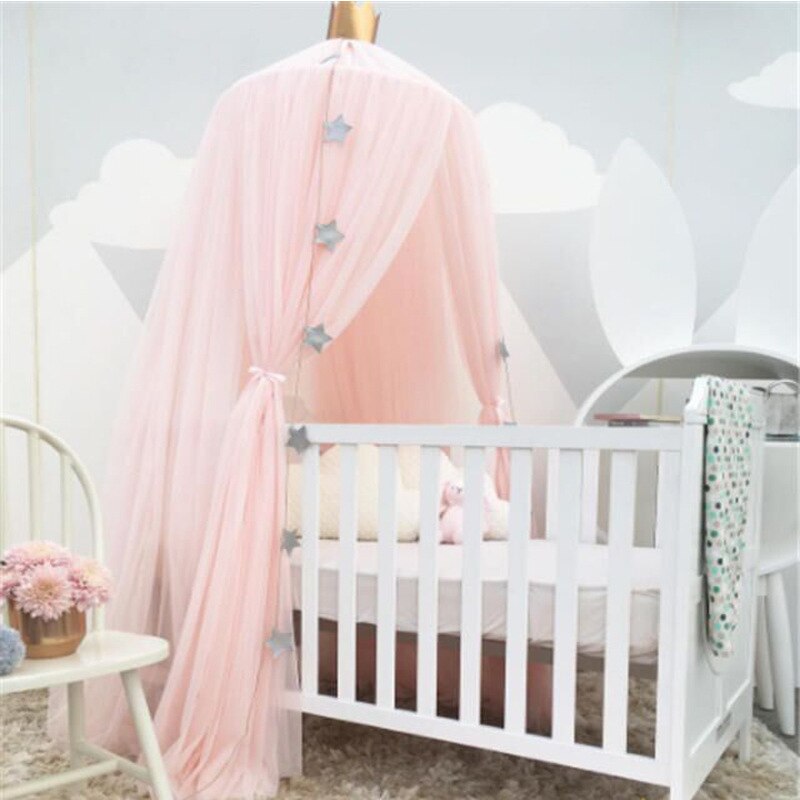 Goede prijs scandinavische stijl hangende meisjeskamer ronde hoes babybedhemel klamboe tent binnen voor kinderkamer