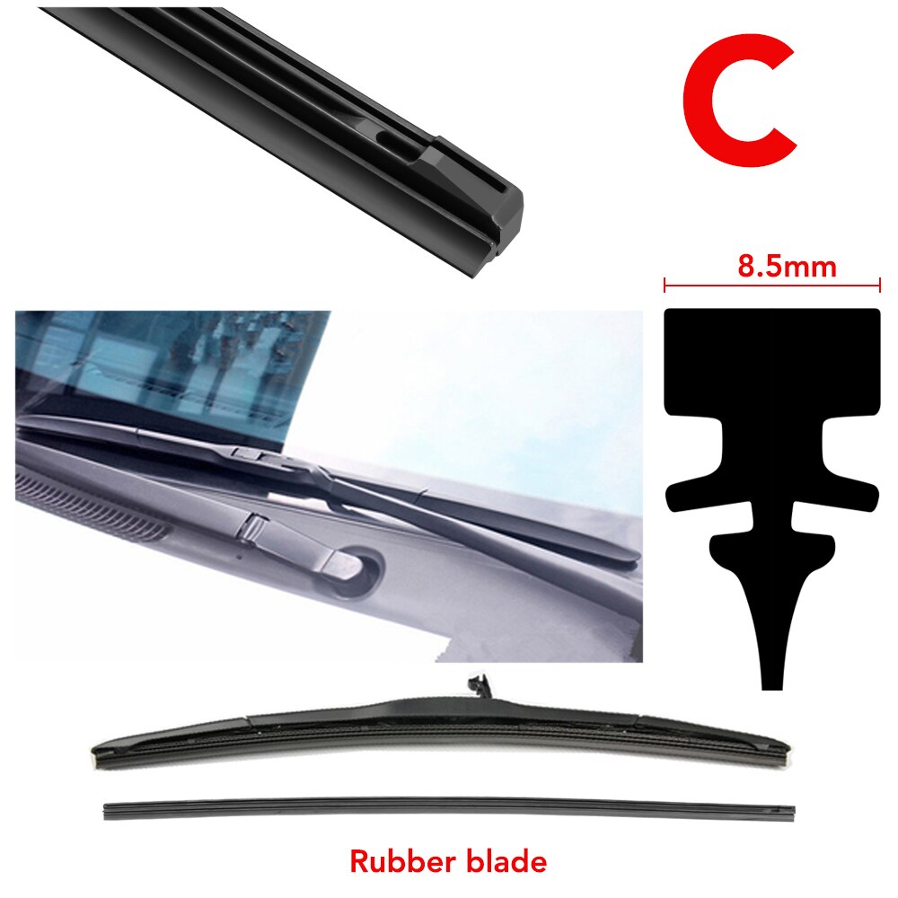 Windscreen wipers Insert Rubber strip Refill Car Accessories for Nissan Qashqai J11 J10 Juke X-Trail T32: 24" / C-8.5mm wide