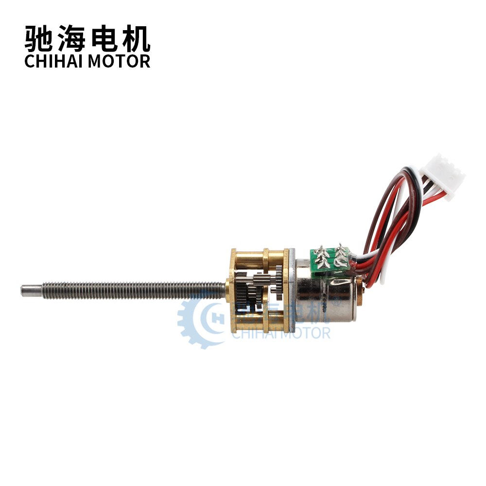 CHS-GM12-10BY Mini DC Stappenreductiemotor Met Schroefas M3 X 33,6 Mm - 5V 39 Ohm 2 Fase 4-Draads Voor IP-Camera, Robot En Automatisering