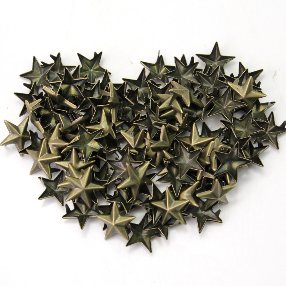 100 Pcs Star Studs Tone Star Spots Studs Klinknagels Spikes Punk Rock Bag Belt Leathercraft Diy Decoratie Accessoire