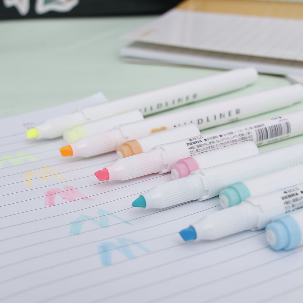 5 farben/set Japanischen Mild liner Stifte Zeichnung Marker Stift Doppel Headed Fluoreszierende Stift Art Highlighter Mildliner Mark Stift