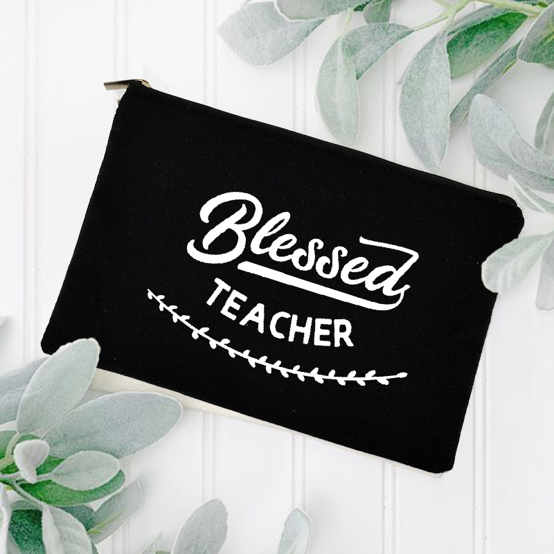 federmäppchen personalisierte Gesegnet Lehrer Tragbare Reise Organisieren Lagerung Beutel Weibliche machen-hoch Kosmetik Tasche Bleistift Tasche Geldbörse Beste Reißverschluss Schönheit fallen: dunkel Grau