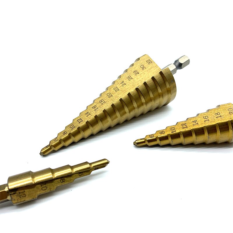 Hss Titanium Stap Boor 4-12/4-20/4-32 Mm Stap Cone Snijgereedschap Staal Houtbewerking Metal boor-Bits
