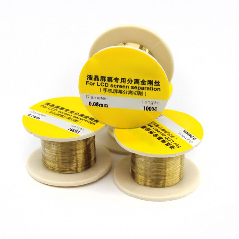 6 Stks/set Hoge Sterkte Mobiele Scherm Speciale Snijden Goud Staaldraad Snijlijn Met Handvat Lcd-scherm Separator