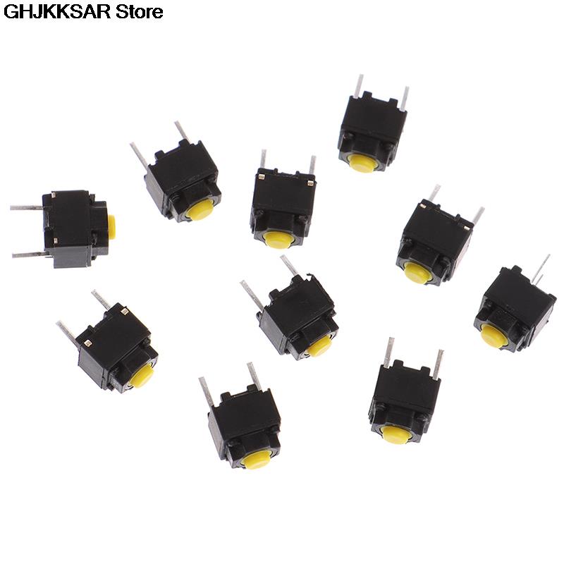 10 stücke Stumm Taste Stille Schalter Drahtlose Maus Verdrahtete Maus Taste Micro Schalter Gelb Push Button Schalter 6*6*7,3mm