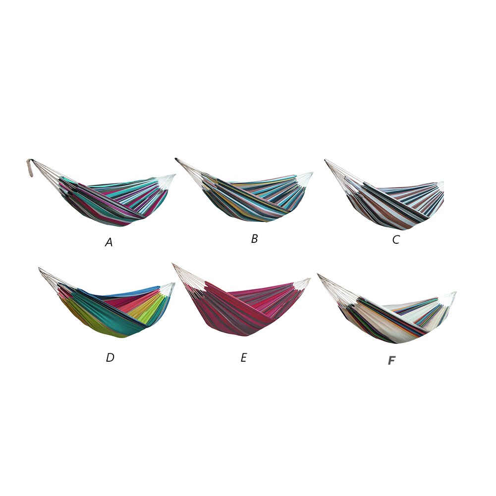 Canvas Hammock Thicken Leisure Stripe Double Single People Hanging Swing Bed Outdoor Garden Hammock Hanging Bed for Travel