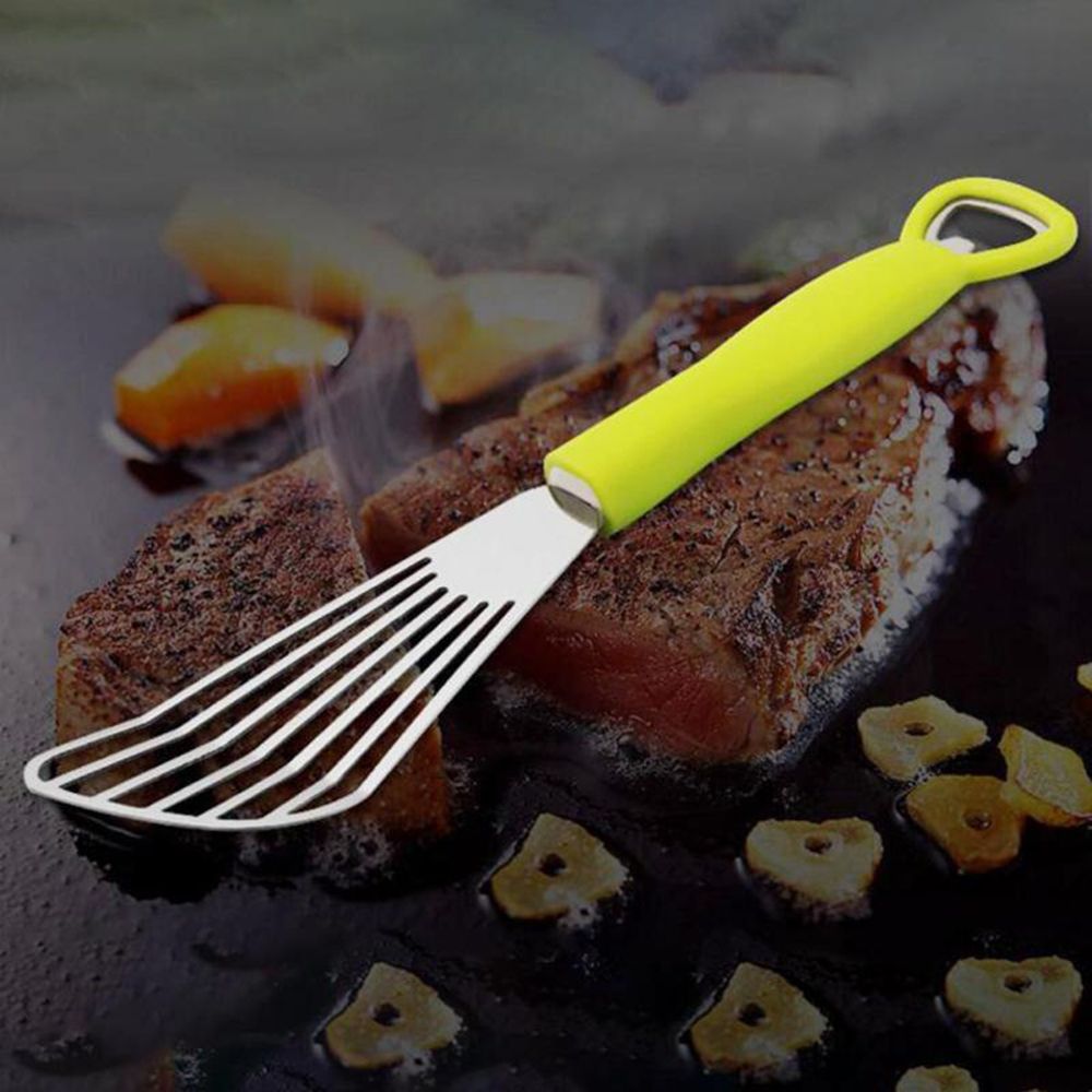 Espátula de aceite de acero inoxidable, pala, multifunción, para salpicaduras de carne, cocina, pescado frito, carne, utensilios de cocina