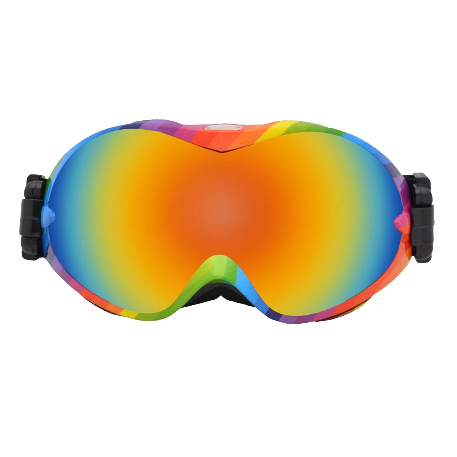 Skibrillen dubbellaags  uv400 anti-condens grote skibrillen skiën sneeuw mannen vrouwen snowboardbrillen: Kleurrijk frame