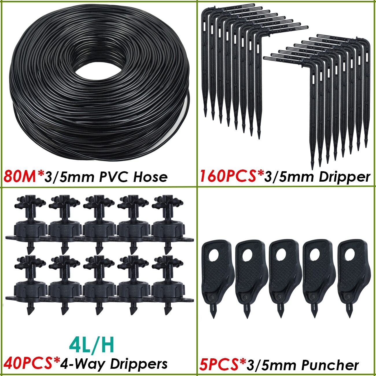 KESLA 4L/H arrow drip system emitter 4-way drip arrow Dripper Greenhouse Irrigation system water garden 40sets 20sets 10set: green