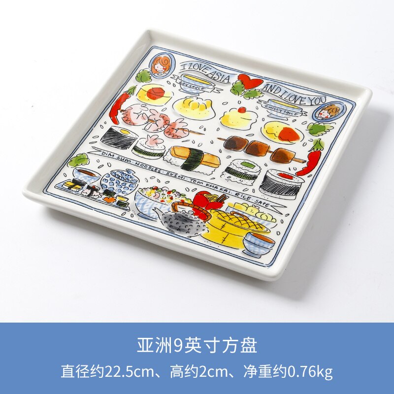 Chinese Kettle Ceramic Large Single Teapot Kung Fu Tea Set Afternoon Tea Home Japanese Style Cute Tea Making Tea Brewing Pot: 9 Inch Square Plate