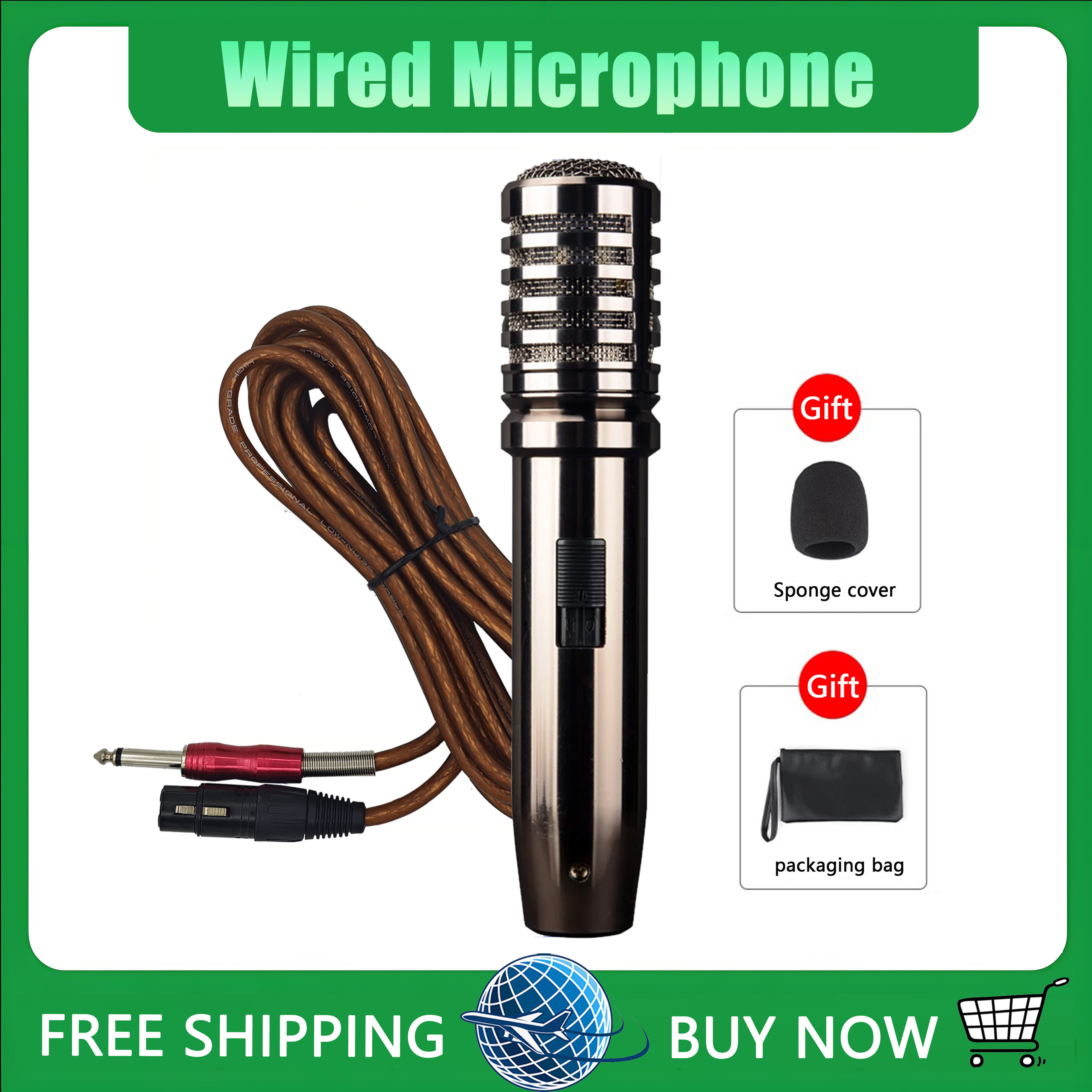 Professionele multifunctionele dynamische microfoon Handheld bedrade karaoke Studio zangmicrofoon KTV Show Live podiummicrofoon