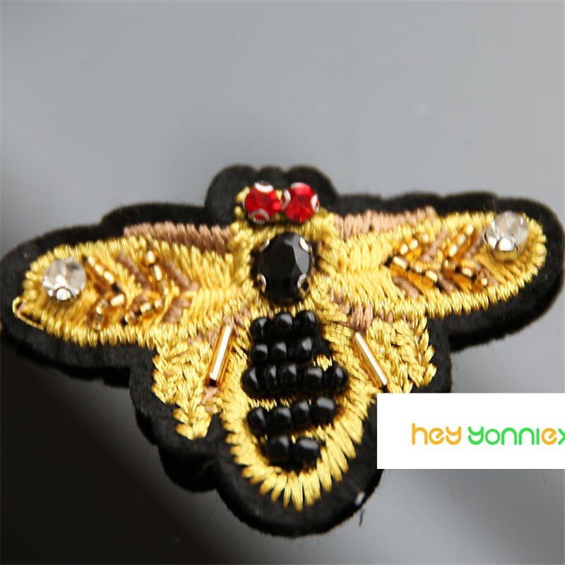 1 stuk bijen pailletten strass steentjes kralen broche patches applicatie naaien kralen applicatie kleding schoenen tassen decoratie patch diy: Type j