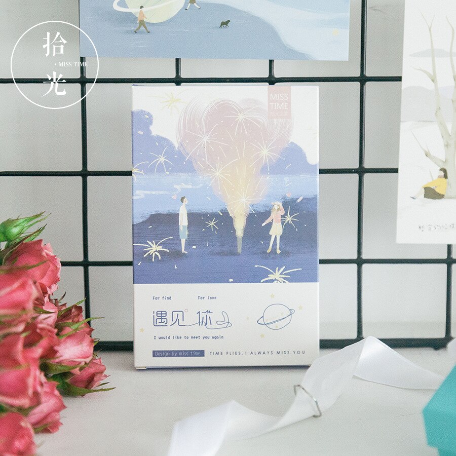 Carte postale créative de la saint-valentin, 30 feuilles/ensemble, carte de vœux, Message, d'anniversaire
