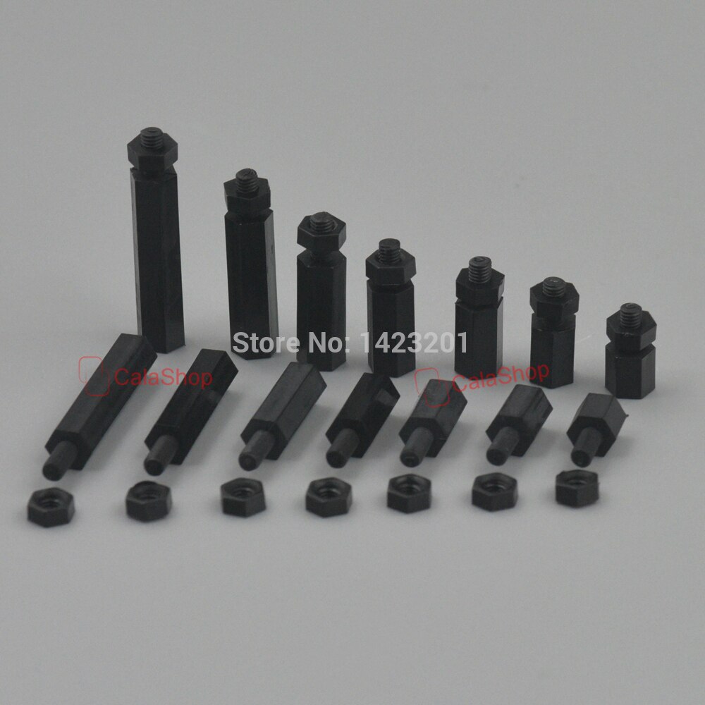 50 Teile/los M3 M4 Kunststoff Nylon verhexen Spalte Standoff Abstandshalter Phillip Schraube Mit Sechskantmuttern DIY Befestigungen