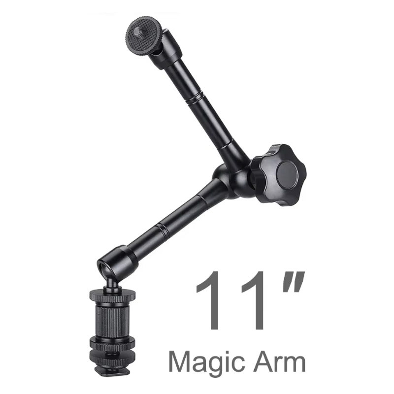 Super Klemme 7/11 Zoll verstellbarer magischer Gelenkarm zur Montage von Monitor, LED-Licht, LCD-Videokamera, Blitzkamera, DSLR: Grau